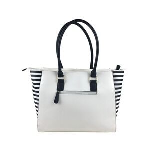 Mossimo‎ White & Black Striped Tote Bag Handbag Shoulder Bag Womens